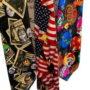 VGT Looney Tunes Ties lot of 3 Bugs Bunny Tweety Bird Daffy Duck Tasmanian devil